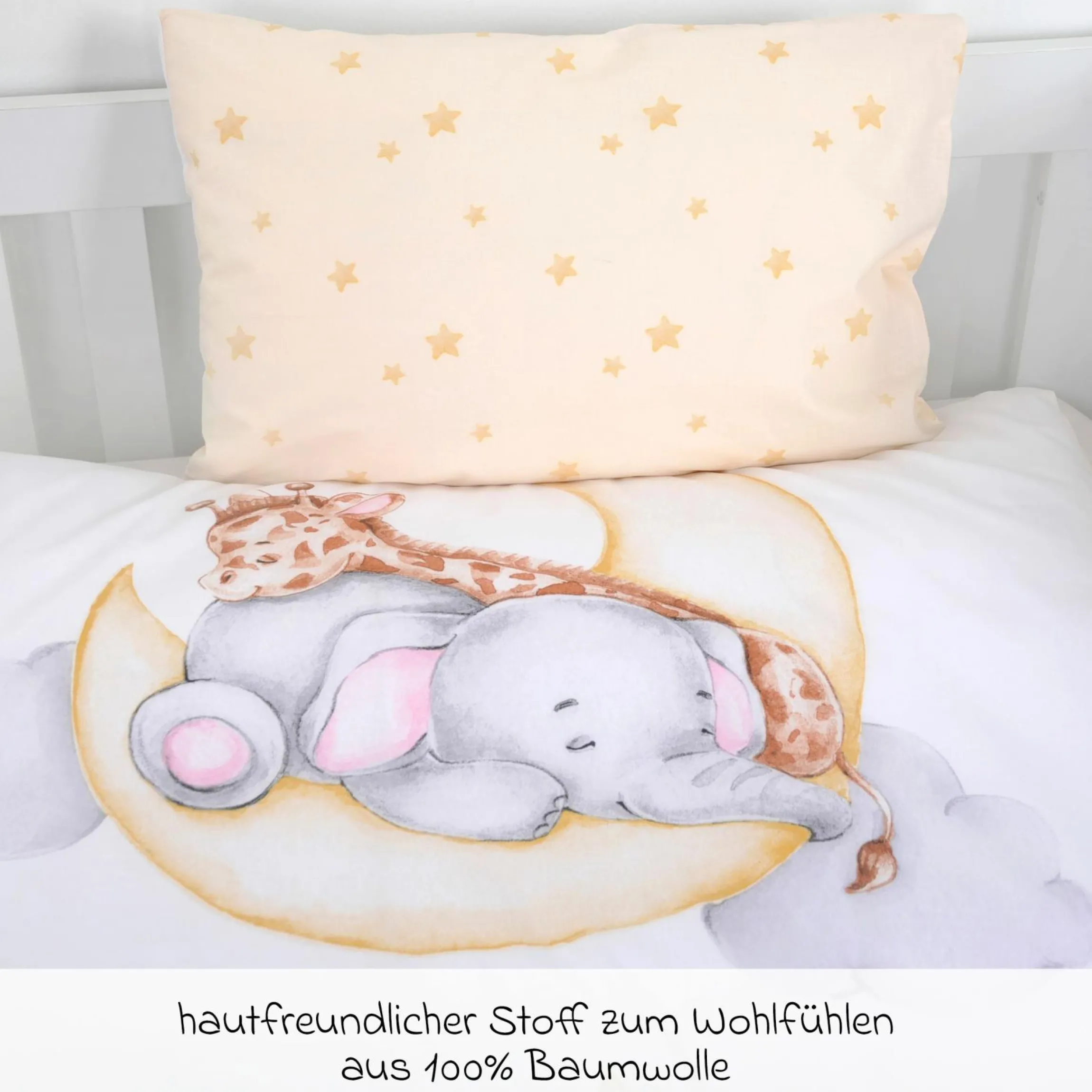 Wende-Bettwäsche 100 x 135 cm - Sleeping on the moon