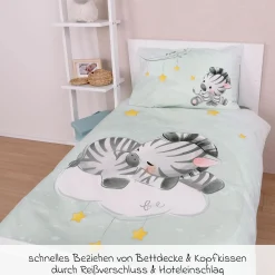 Wende-Bettwäsche 100 x 135 cm - Zebra