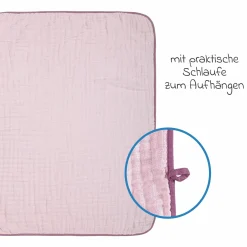Wende-Kuscheldecke / Babydecke Mull 4-lagig 70 x 100 cm - Orchidee Puder
