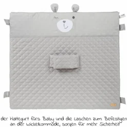 Wickelauflage mit Haltegurt 75 x 85 cm - Roba Style Sammy - Silbergrau
