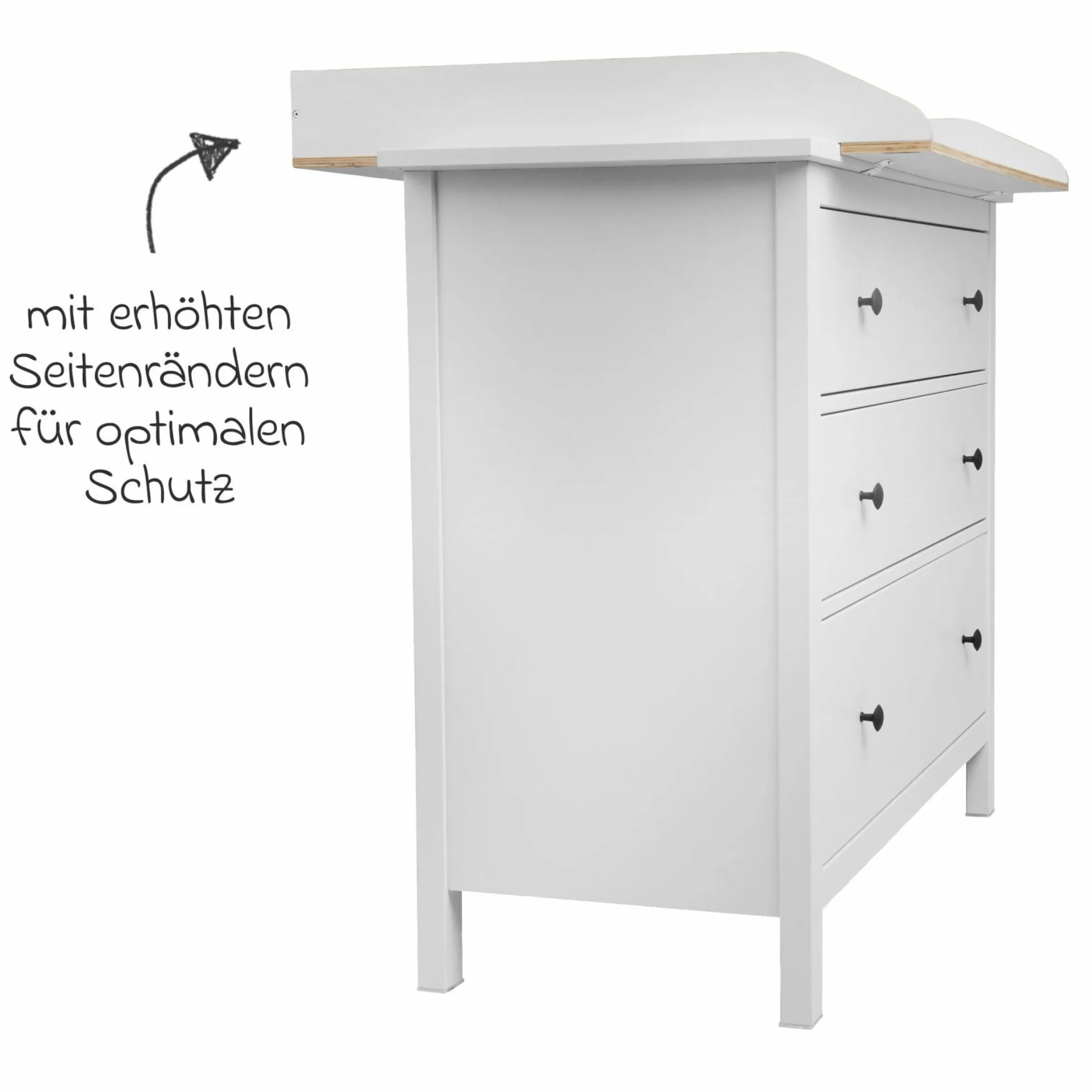 Wickelaufsatz für IKEA Hemnes Kommoden - Weiß