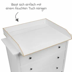 Wickelaufsatz für IKEA Hemnes Kommoden - Weiß