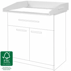 Wickelaufsatz für IKEA Kommode Hemnes - Weiß