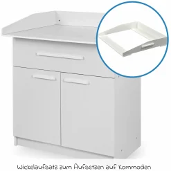 Wickelaufsatz für IKEA Kommode Hemnes - Weiß