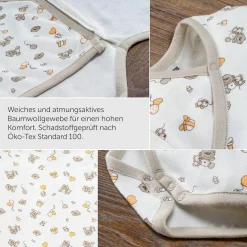 Wickelbody Langarm 2er Pack - Lovely Bear Offwhite Beige - Gr. 62/68