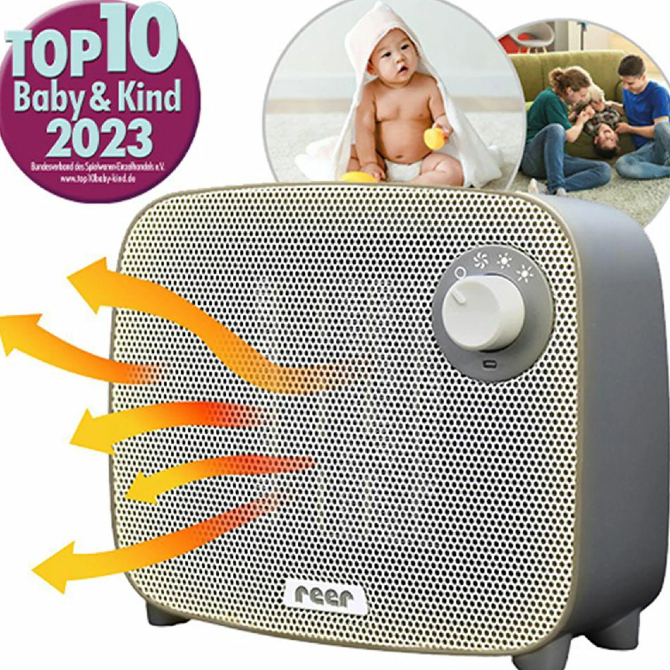 Wickelheizstrahler / Heizlüfter 3in1 FeelWell Air - mit Kühlfunktion - Grau Weiß