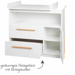 Wickelkommode Lilo breit inkl. Wickelaufsatz - Weiß - Kollektion 2024