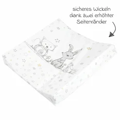 Wickelmulde Folie 2-Keil - Häschen und Eule - Weiß