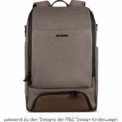 Wickelrucksack Active mit großem Frontfach inkl. Wickelunterlage & Zubehör - Pure - Nature - Kollektion 2025
