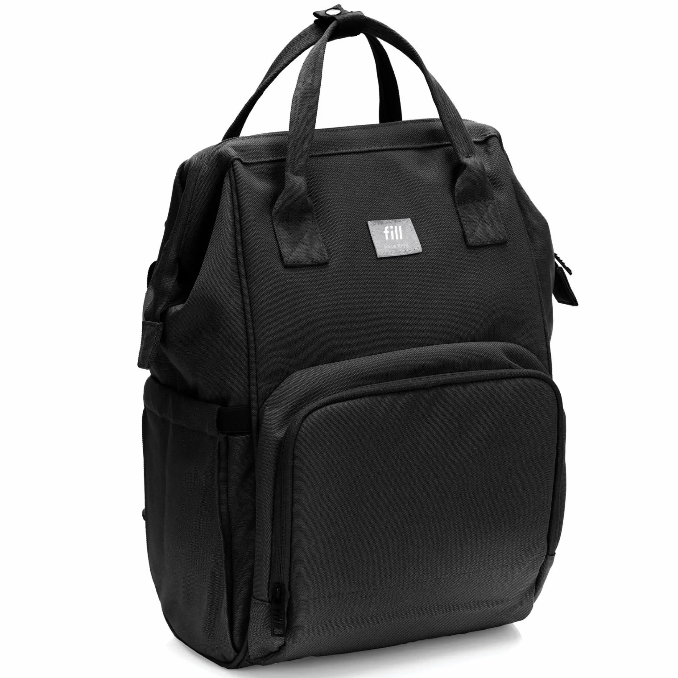 Wickelrucksack Barcelona im modernen Design mit variablem Stauraum - Schwarz