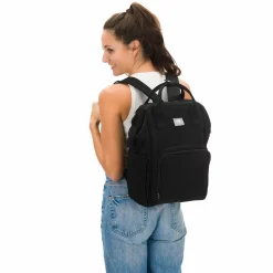 Wickelrucksack Barcelona im modernen Design mit variablem Stauraum - Schwarz