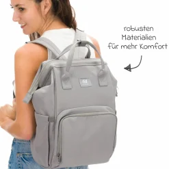 Wickelrucksack Barcelona im modernen Design mit variablem Stauraum - Stone Grey