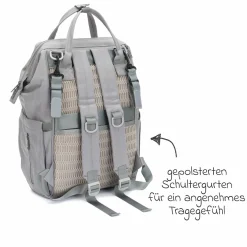 Wickelrucksack Barcelona im modernen Design mit variablem Stauraum - Stone Grey