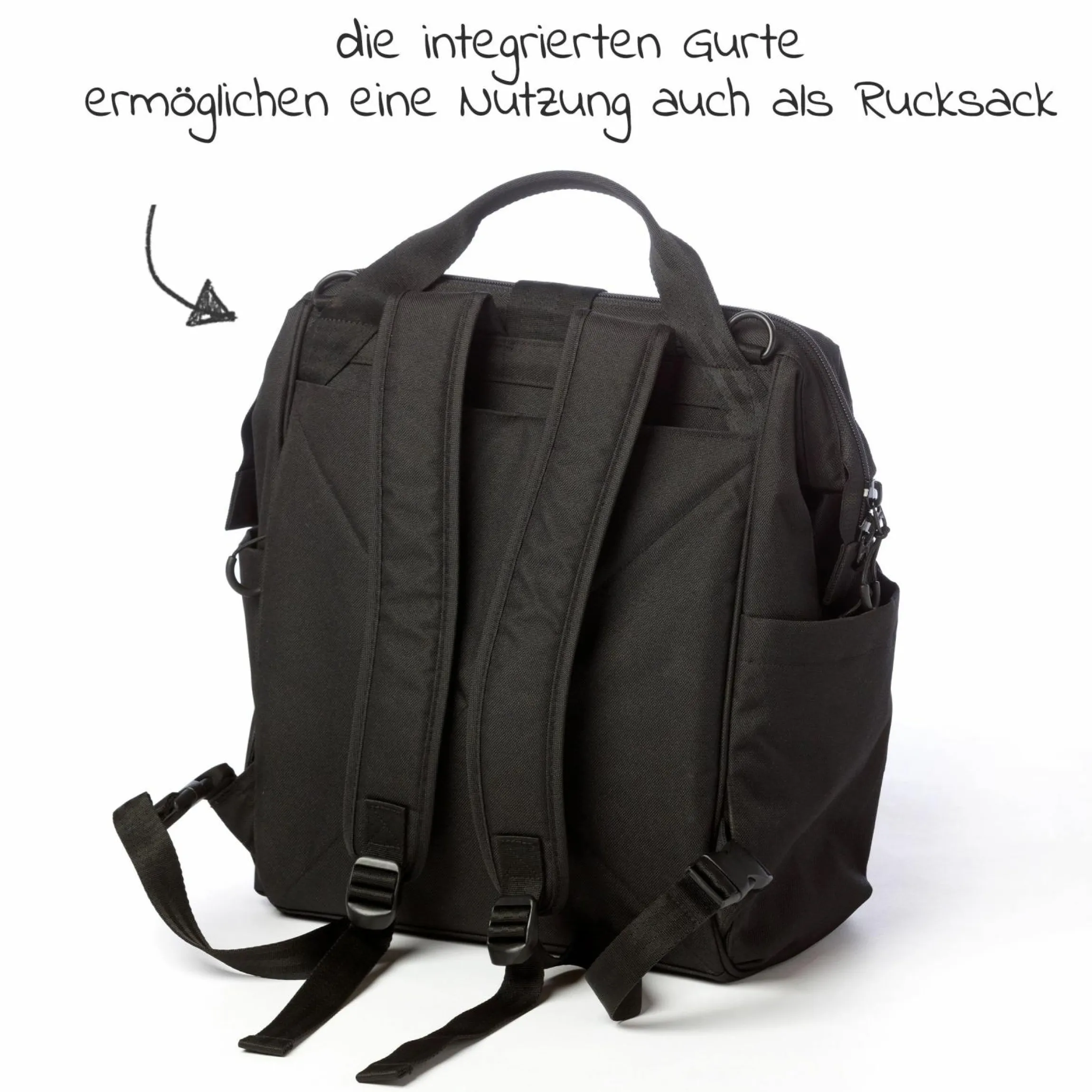 Wickelrucksack inkl. Befestigung, Wicklauflage, Flaschenhalter - Sand - Kollektion 2025
