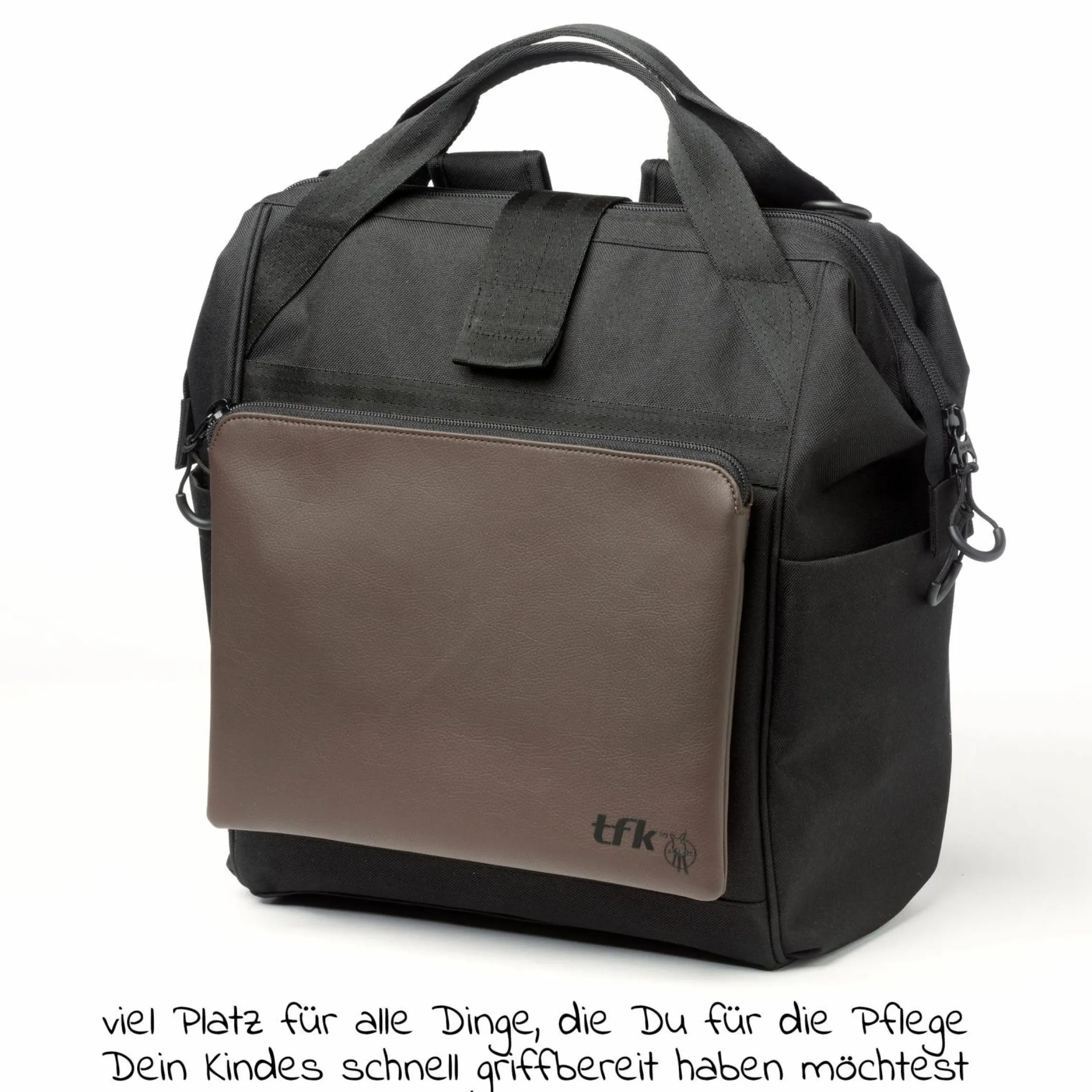 Wickelrucksack inkl. Befestigung, Wicklauflage, Flaschenhalter - Premium Leder Braun - Kollektion 2025