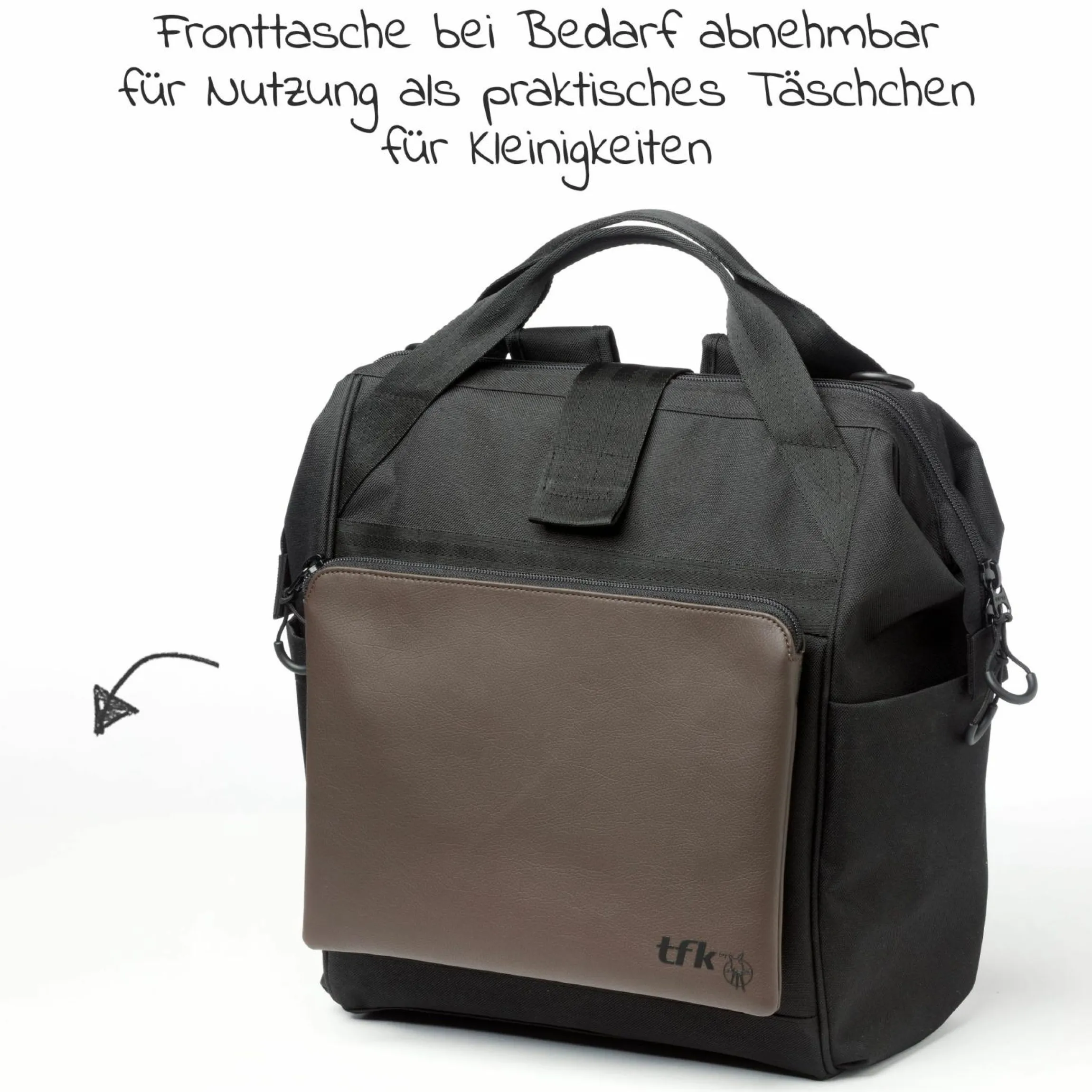 Wickelrucksack inkl. Befestigung, Wicklauflage, Flaschenhalter - Premium Leder Braun - Kollektion 2025