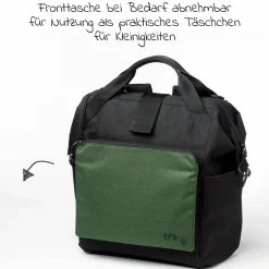 Wickelrucksack inkl. Befestigung, Wicklauflage, Flaschenhalter - Olive - Kollektion 2025