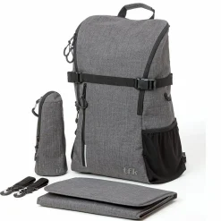 Wickelrucksack inkl. Wickelunterlage & Flaschenhalter - Grau - Kollektion 2025