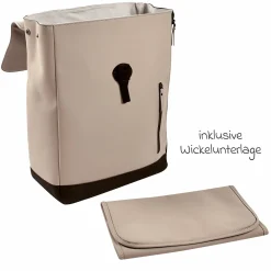 Wickelrucksack inkl. Wickelunterlage & Kinderwagenbefestigung - Oslo - Clay
