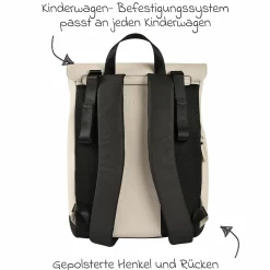 Wickelrucksack inkl. Wickelunterlage & Kinderwagenbefestigung - Oslo - Clay