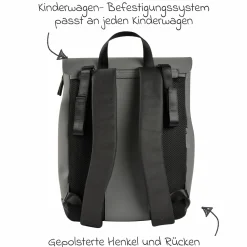 Wickelrucksack inkl. Wickelunterlage & Kinderwagenbefestigung - Oslo - Mineral Grey