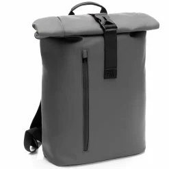 Wickelrucksack Oslo im Rolltop-Design mit variablem Stauraum inkl. Wickelunterlage, Flaschenwärmer & Befestigungshaken - Grau