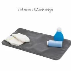 Wickelrucksack Oslo im Rolltop-Design mit variablem Stauraum inkl. Wickelunterlage, Flaschenwärmer & Befestigungshaken - Grau