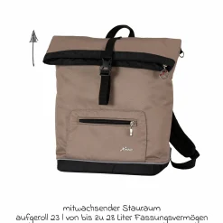 Wickelrucksack Space Bag Casual Rolltop inkl. Wickelauflage, Schmutztasche & Flaschenhalter - Happy Feet - Kollektion 2024