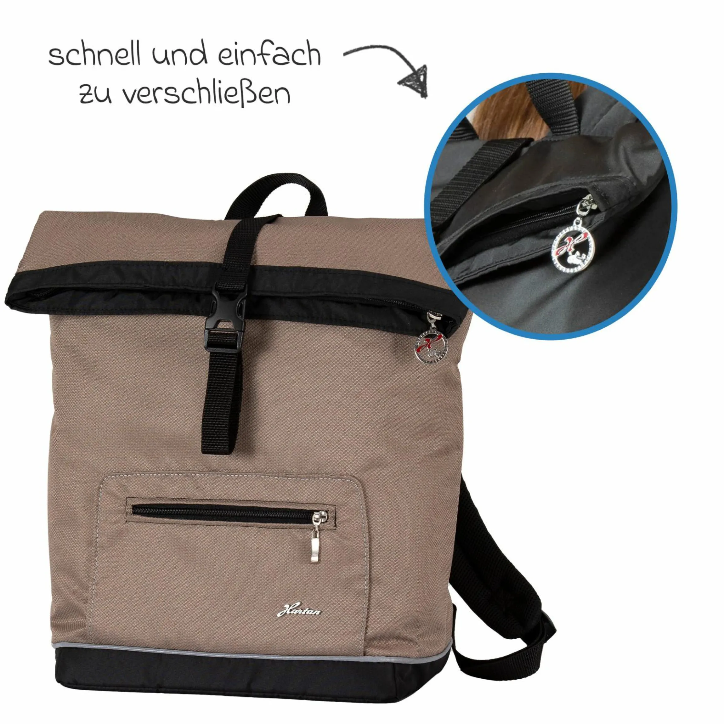Wickelrucksack Space Bag Casual Rolltop inkl. Wickelauflage, Schmutztasche & Flaschenhalter - Happy Feet - Kollektion 2024