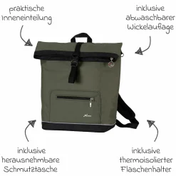 Wickelrucksack Space Bag Casual Rolltop inkl. Wickelauflage, Schmutztasche & Flaschenhalter - Rainbow - Kollektion 2024
