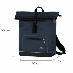 Wickelrucksack Space Bag Casual Rolltop inkl. Wickelauflage, Schmutztasche & Flaschenhalter - Navy Stripes - Kollektion 2024