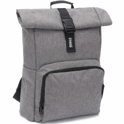 Wickelrucksack Tokio im Rolltopstil inkl. Wickelunterlage, variabler Stauraum, Thermofach & Befestigungshaken - Grau Melange