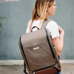 Wickelrucksack Tour mit großem Frontfach - inkl. Wickelunterlage & Zubehör - Pure Edition - Grain