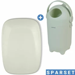 Wickel-Set mit Wickelunterlage Softy & Windeleimer Dropy - Grün