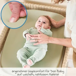 Wickel-Set mit Wickelunterlage Softy & Windeleimer Dropy - Grün
