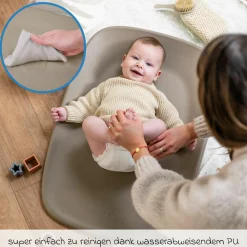 Wickel-Set mit Wickelunterlage Softy & Windeleimer Dropy - Taupe
