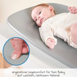 Wickel-Set mit Wickelunterlage Softy & Windeleimer Dropy - Grau Weiß