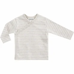 Wickelshirt Langarm - Ringel - Beige Melange - Gr. 74