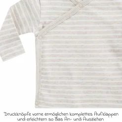 Wickelshirt Langarm - Ringel - Beige Melange - Gr. 74