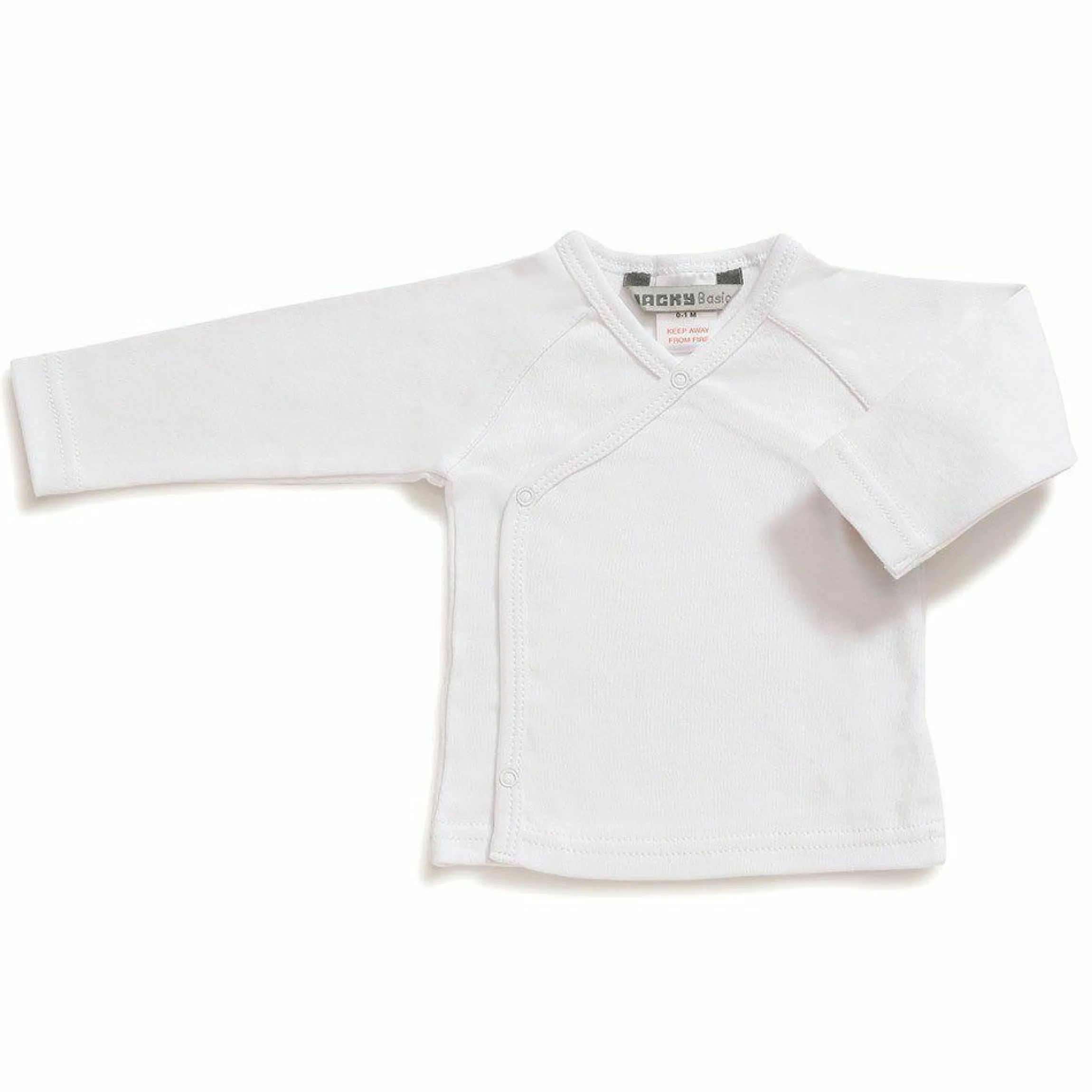 Wickelshirt Langarm - Weiß - Gr. 62