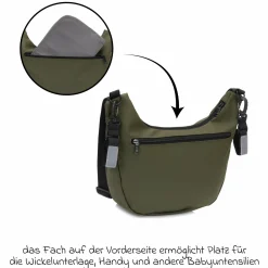 Wickeltasche Daybag die moderne Tragetasche, mit Wickelauflage, isolierter Flaschenhalter inkl. Kinderwagenbefestigung - Grün