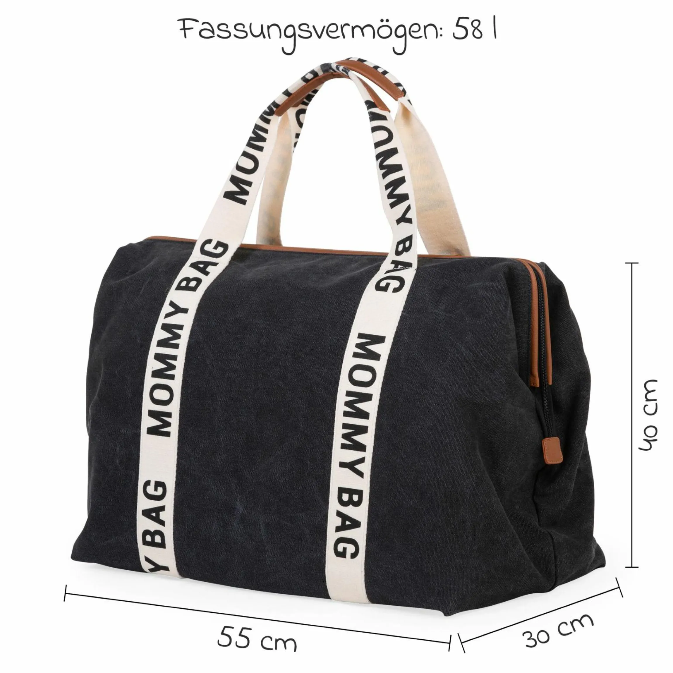 Wickeltasche Mommy Bag - Signature Canvas - Schwarz