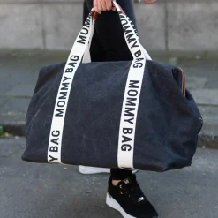 Wickeltasche Mommy Bag - Signature Canvas - Schwarz