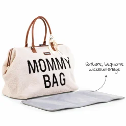 Wickeltasche Mommy Bag - Teddy - Ecru