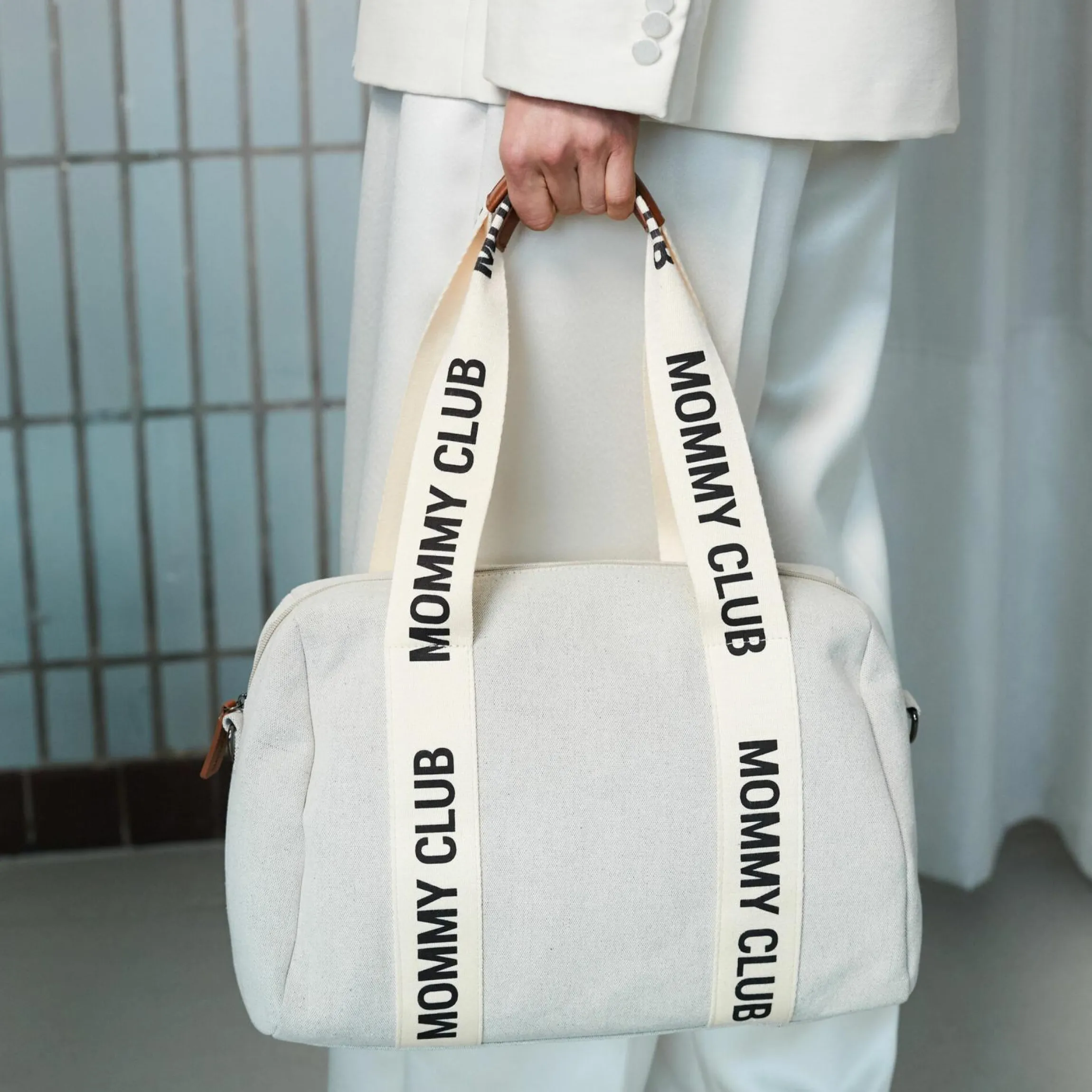 Wickeltasche Mommy Club - Signature Canvas - Offwhite