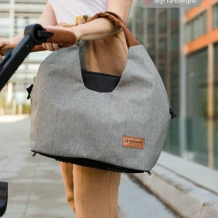 Wickeltasche N°5 mit Wickelunterlage, Reißverschlusstasche, Täschchen & Isolierbehälter - Khaki - Kollektion 2024