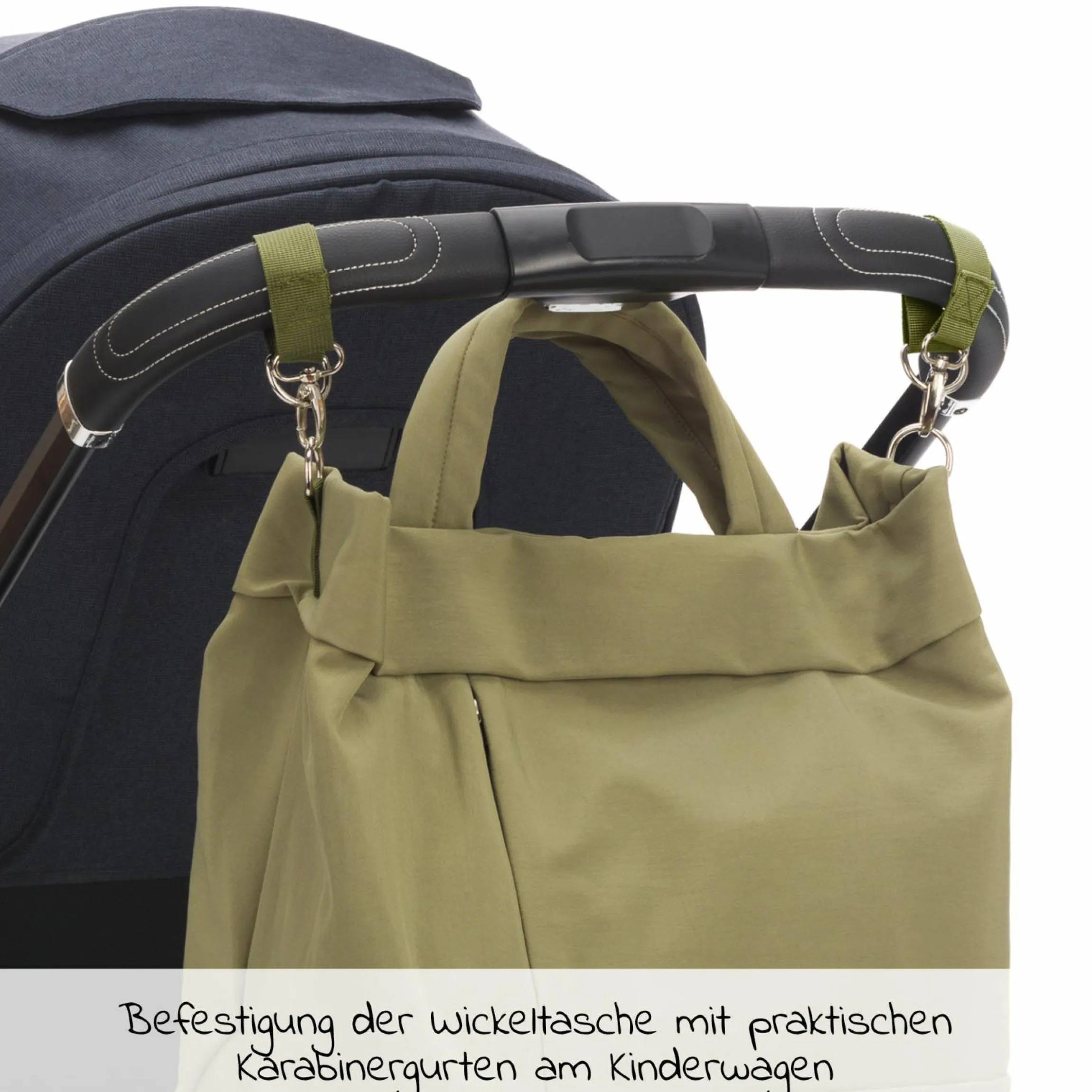 Wickeltasche Palma mit Wickelunterlage und Thermotasche - Oliv