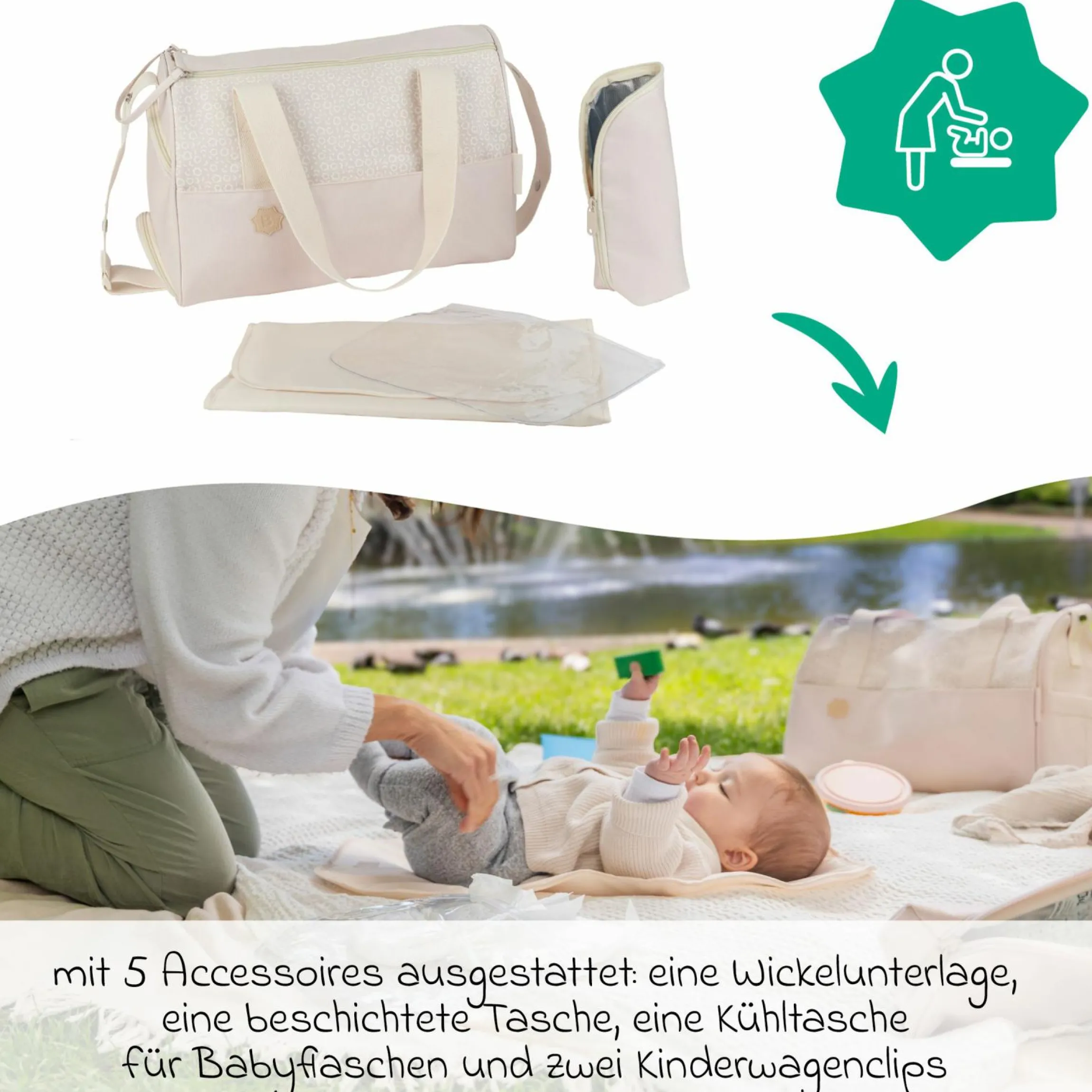 Wickeltasche Pocketstyle - Cream