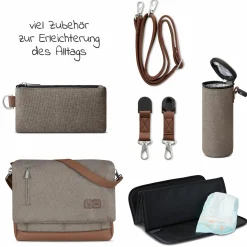 Wickeltasche Urban - inkl. Wickelunterlage & viel Zubehör - Fashion Edition - Nature