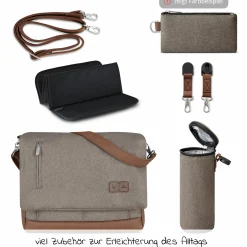 Wickeltasche Urban - inkl. Wickelunterlage & viel Zubehör - Carrot